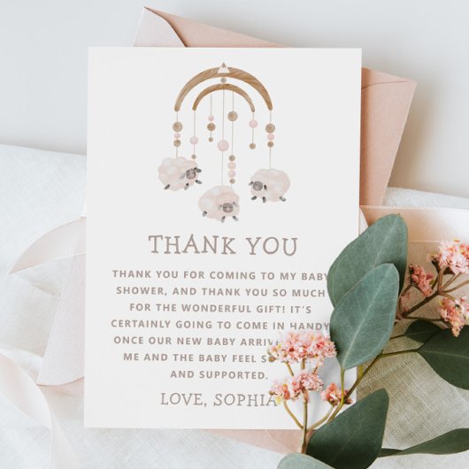 ボホシープモバイル | 中性赤ちゃんシャワーカード サンキューカード