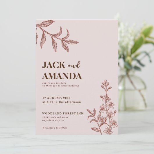 ボホシ素朴ックボヘミアンテーマ結婚式招待状 招待状 (スタンド正面)