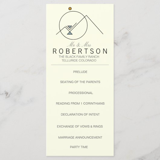 ボホジオメトリック山脈 |の結婚Rackcard プログラム (正面)