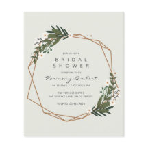 ボホジオメトリック金ゴールドグリーナリーバジェットブライダルシャワー