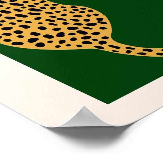 ボホジャングルグリーンヴィンテージアーチオーバーサイズヒョウ ポスター (角)