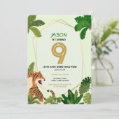 ボホジャングルサファリアニマルタイガージオメトリック誕生日 招待状 (スタンド正面)