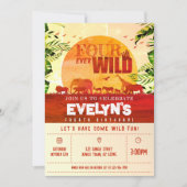 ボホジャングルサファリアニマルフォーエバーワイルド誕生日 招待状 (正面)