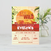 ボホジャングルサファリアニマルフォーエバーワイルド誕生日 招待状 (スタンド正面)