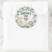 ボホジャングルサファリパーソナライズされたアニマルスタンプ ラウンドシール (バッグ)