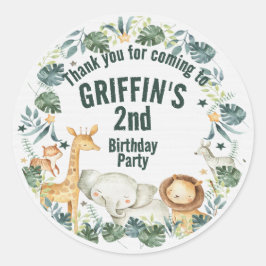 ボホジャングルサファリパーソナライズされたアニマルスタンプ ラウンドシール