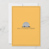 ボホジャングルサファリ動物ワイルドワン1歳の誕生日 招待状 (裏面)