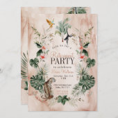 ボホジャングルリタイアメントパーティー水彩 招待状 (正面/裏面)