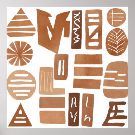 ボホジャングルリーフボタニカルアートシンプルスタイルモダン ポスター