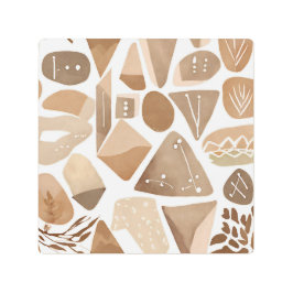 ボホジャングルリーフボタニカルアートシンプルスタイルモダン メタルプリント