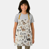 ボホジャングル恐竜のパターンの子供 エプロン (インサイチュ)