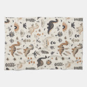 ボホジャングル恐竜のパターン キッチンタオル (横)