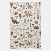 ボホジャングル恐竜のパターン キッチンタオル (縦)