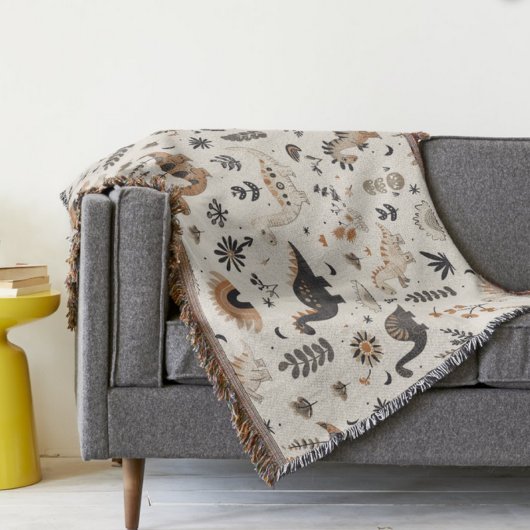 ボホジャングル恐竜のパターン スローブランケット