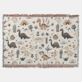 ボホジャングル恐竜のパターン スローブランケット (正面)