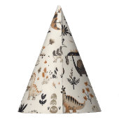 ボホジャングル恐竜のパターン パーティーハット (裏面)