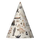 ボホジャングル恐竜のパターン パーティーハット (左)