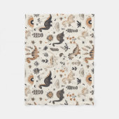 ボホジャングル恐竜のパターン フリースブランケット (正面)