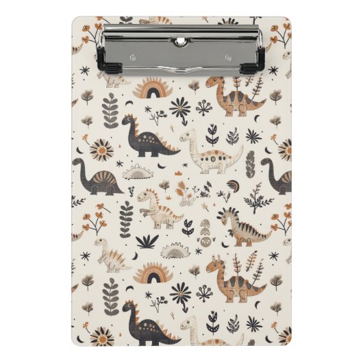 ボホジャングル恐竜のパターン ミニクリップボード (正面)