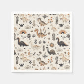 ボホジャングル恐竜パターン誕生日 スタンダードカクテルナプキン (正面)