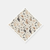 ボホジャングル恐竜パターン誕生日 スタンダードカクテルナプキン (角)