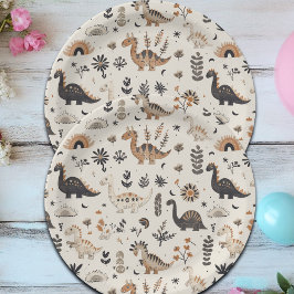 ボホジャングル恐竜パターン誕生日 ペーパープレート