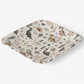 ボホジャングル恐竜パターン誕生日 ペーパープレート (傾斜あり)