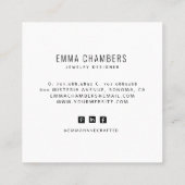 ボホジュエリーデザイナートロピカルフローラ スクエア名刺 (裏面)