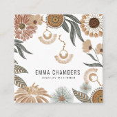 ボホジュエリーデザイナートロピカルフローラ スクエア名刺 (正面)