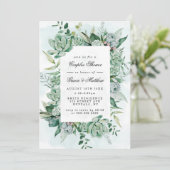 ボホジューシーな緑のカップルのシャワー招待状 (スタンド正面)