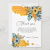 ボホスイートハニービーフローラベビーシャワー サンキューカード (正面)