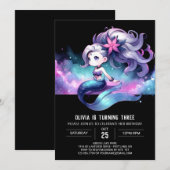 ボホスイートマーメイド誕生日 招待状 (正面/裏面)