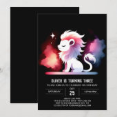 ボホスイートライオン誕生日 招待状 (正面/裏面)