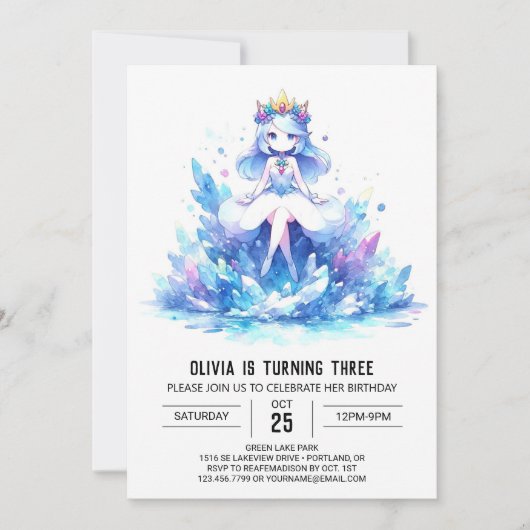 ボホスウィートプリンセス誕生日 招待状 (正面)