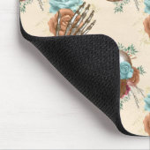 ボホスカルとバラ付きスケルトン マウスパッド (コーナー)