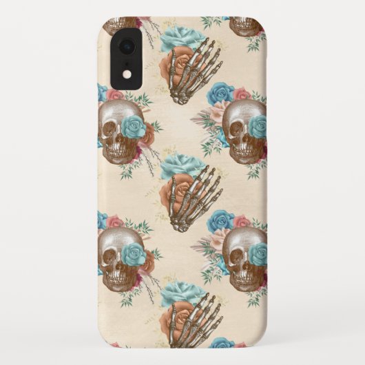 ボホスカルとバラ付きスケルトン Case-Mate iPhoneケース (裏面)