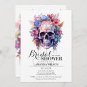 ボホスカルゴシック水彩フローラブライダルシャワー 招待状 (正面/裏面)