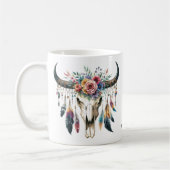 ボホスカル先住民アメリカンインドカラフル羽 コーヒーマグカップ (左)