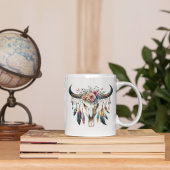 ボホスカル先住民アメリカンインドカラフル羽 コーヒーマグカップ