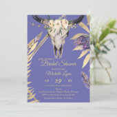 ボホスカル幾何ペリウィンクル金ゴールドブライダルシャワー 招待状 (スタンド正面)