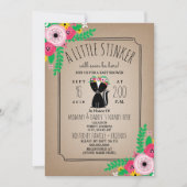 ボホスカンクフローラカードストッインスパイアク赤ちゃんシャワー 招待状 (正面)