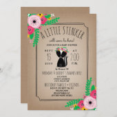 ボホスカンクフローラカードストッインスパイアク赤ちゃんシャワー 招待状 (正面/裏面)