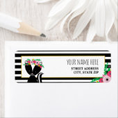 ボホスカンクフローラストライプベビーシャワー ラベル (インサイチュ)