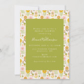 ボホスカンジナビアグリーンフラワーズブライダルシャワー 招待状 (正面)