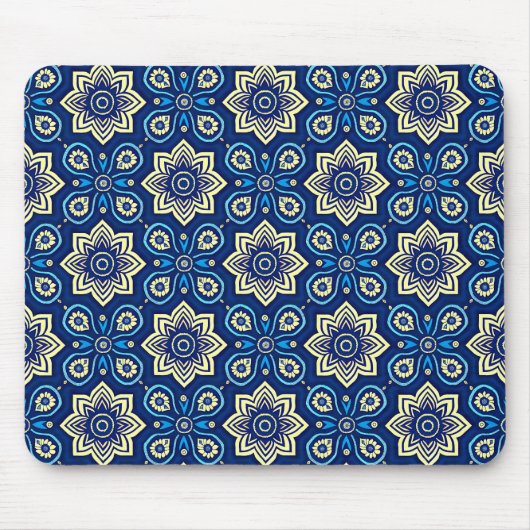 ボホスタイリッシュシック花の柄 マウスパッド (正面)