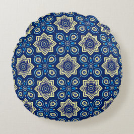 ボホスタイリッシュシック花の柄 ラウンドクッション