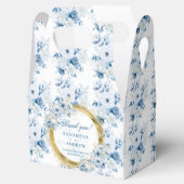 ボホスタイリッシュダスティブルー金ゴールド結婚式の引き出物ボックス フェイバーボックス (オープン)