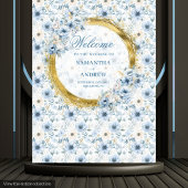 ボホスタイリッシュパステルブルー金ゴールド結婚ズ背景 タペストリー