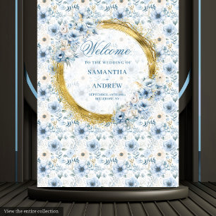 ボホスタイリッシュパステルブルー金ゴールド結婚ズ背景 タペストリー