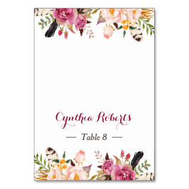 ボホスタイリッシュフローラフェザー結婚ズ座席表 テーブルナンバー